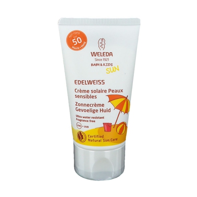 Weleda Crème solaire Peaux sensibles à l’Edelweiss bio Spf50