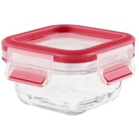 Clip & Close Glas Carré Boîte 0,2 L Rouge, Transparent 1 pièce(s)