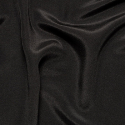 Tissu crêpe de soie noir uni 100% Italie