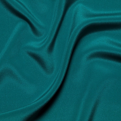 Tissu crêpe de soie bleu canard uni 100% Italie