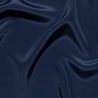 Tissu crêpe de soie bleu marine uni 100% Italie