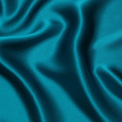 Tissu satin de soie bleu pétrole uni 100% Italie precio