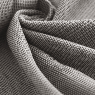 Tissu double natté lainage et lin gris souris laize 3m fait en France