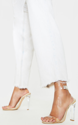 Sandales à bride transparente nude et talon plat, Neutre precio