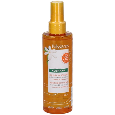 Klorane Huile Sèche Solaire au Monoï et Tamanu BIO Spf30 Corps & cheveux