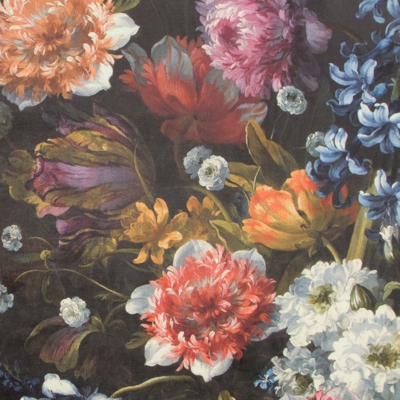 Tissu velours hortensias bleu