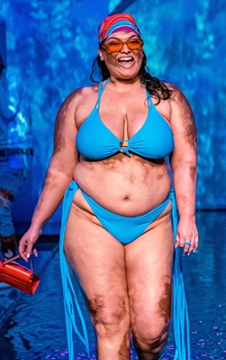 PLT Plus - Haut de maillot de bain mini bleu à franges, Bleu