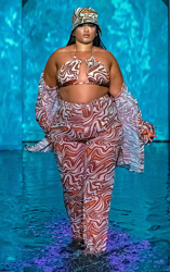 PLT Plus - Bas de maillot de bain crème imprimé animal & tourbillons à côtés noués, Crème en oferta