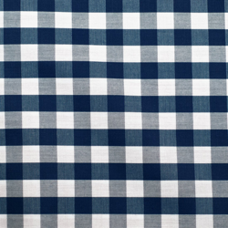 Tissu popeline de coton motif vichy 10mm bleu marine características