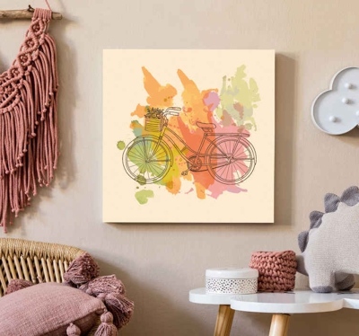 Tableau rétro Vélo vintage avec des fleurs