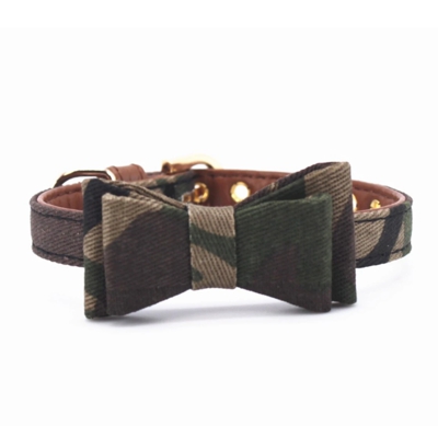 Collier en cuir camouflage militaire
