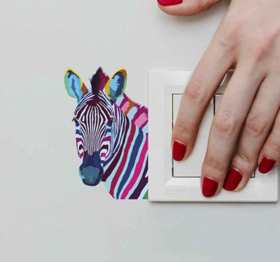 Sticker pour Interrupteur Pop art zèbre