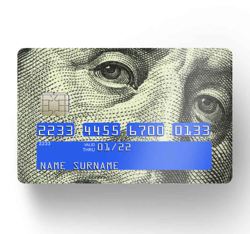Sticker Carte Bancaire Yeux dollar à la recherche características