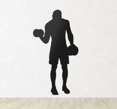 sticker sportif levant des poids