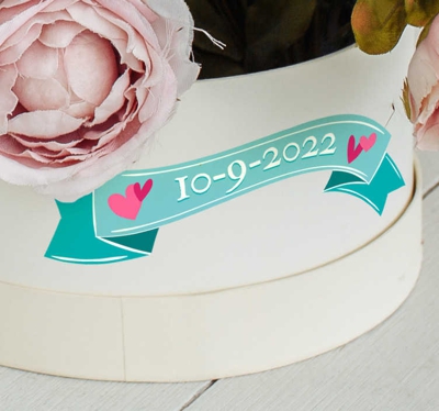 Sticker mariage banderole date