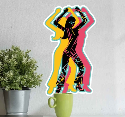 Sticker Retro Danse groovy dans le style des années 70
