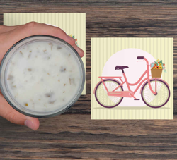 Dessous de verre tres moderne Soleil et vélo precio