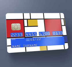 Sticker Carte Bancaire Art géométrique mondrian características