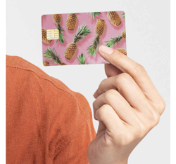 Autocollant carte bancaire Ananas características