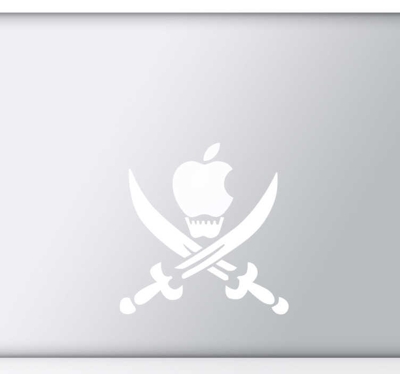 Sticker mac apple pirate