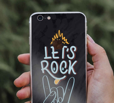 Citation sur sticker iphone rock
