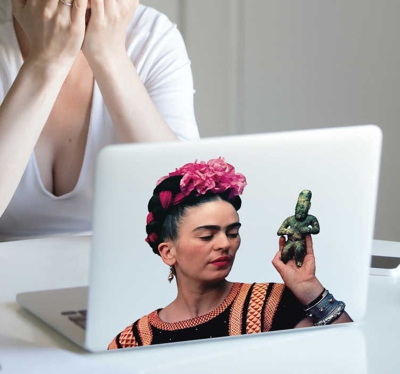 Sticker Ordinateur Portable Frida kahlo réaliste