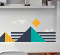 Sticker Art Deco Art géométrique triangles en oferta