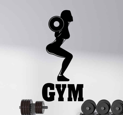 Sticker Muraux autres Sports Texte de gym avec des squats