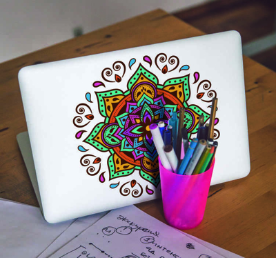 Sticker pc Mandala coloré