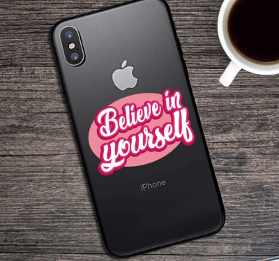 Sticker Texte Personnalisé Texte Believe in Yourself
