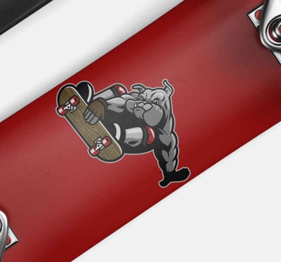 Sticker Muraux Sport Chien de skateboard