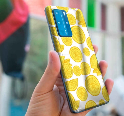 Sticker huawei croquis orange et citron