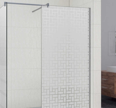Sticker paroi de douche motifs carreaux