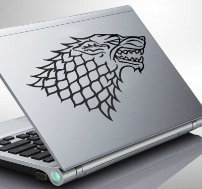 Sticker ordinateur emblème stark loup