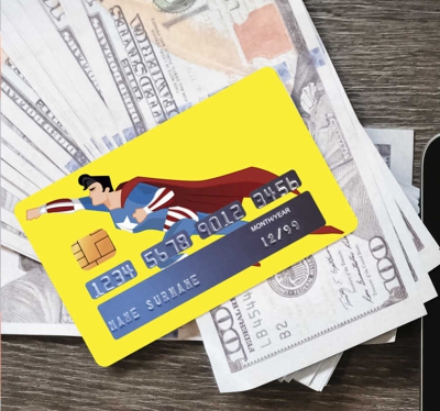 Autocollant carte bancaire Super-héros