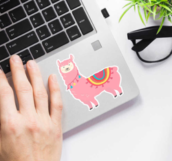 Autocollant Ordinateur Llama rose en oferta