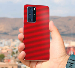 stickers de couleur rouge avec des rayures huawei características