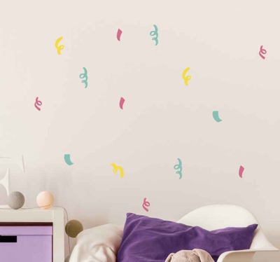 Sticker Mural Illustration Longs confettis