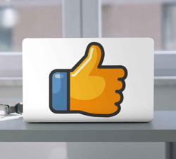 Sticker PC Les pouces vers le haut en bleu en oferta