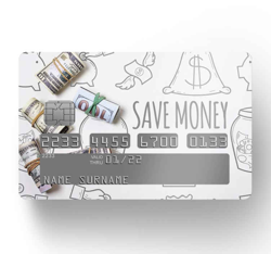 Sticker Carte Bancaire Doodle financier économiser de l'argent precio
