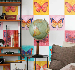 Autocollant Carrelage Papillons multicolores en oferta