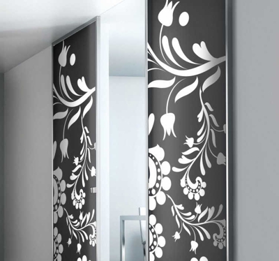 Sticker décoratif porte florale
