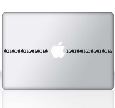 Sticker Apple code binaire Macbook