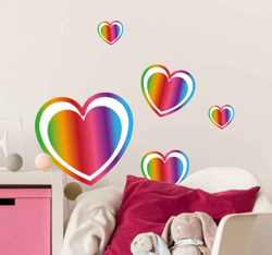 Autocollant Amour Pack coeur dégradé arc en ciel características