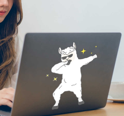 Autocollant Ordinateur Llama Dab