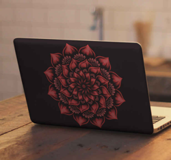 Sticker PC Fleur rouge mandala características