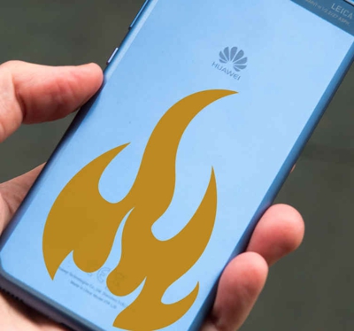 Sticker huawei feu monocolore