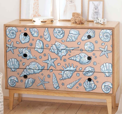 Sticker Deco Meuble Meubles de croquis de coquillage