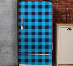 Sticker pour Frigo sticker à carreaux tartan bleu precio