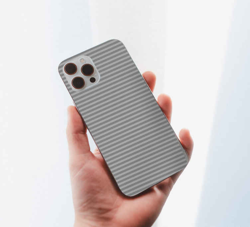 Sticker iphone de couleur grise avec des rayures en oferta